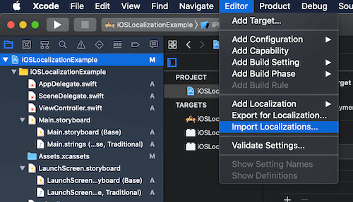 Import localizations