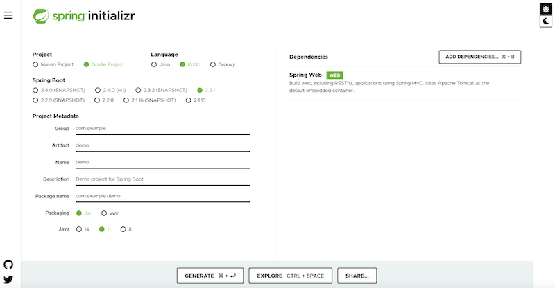 Spring Boot Initializr